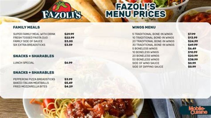 Fazoli's Menu and Prices - SarkariResult